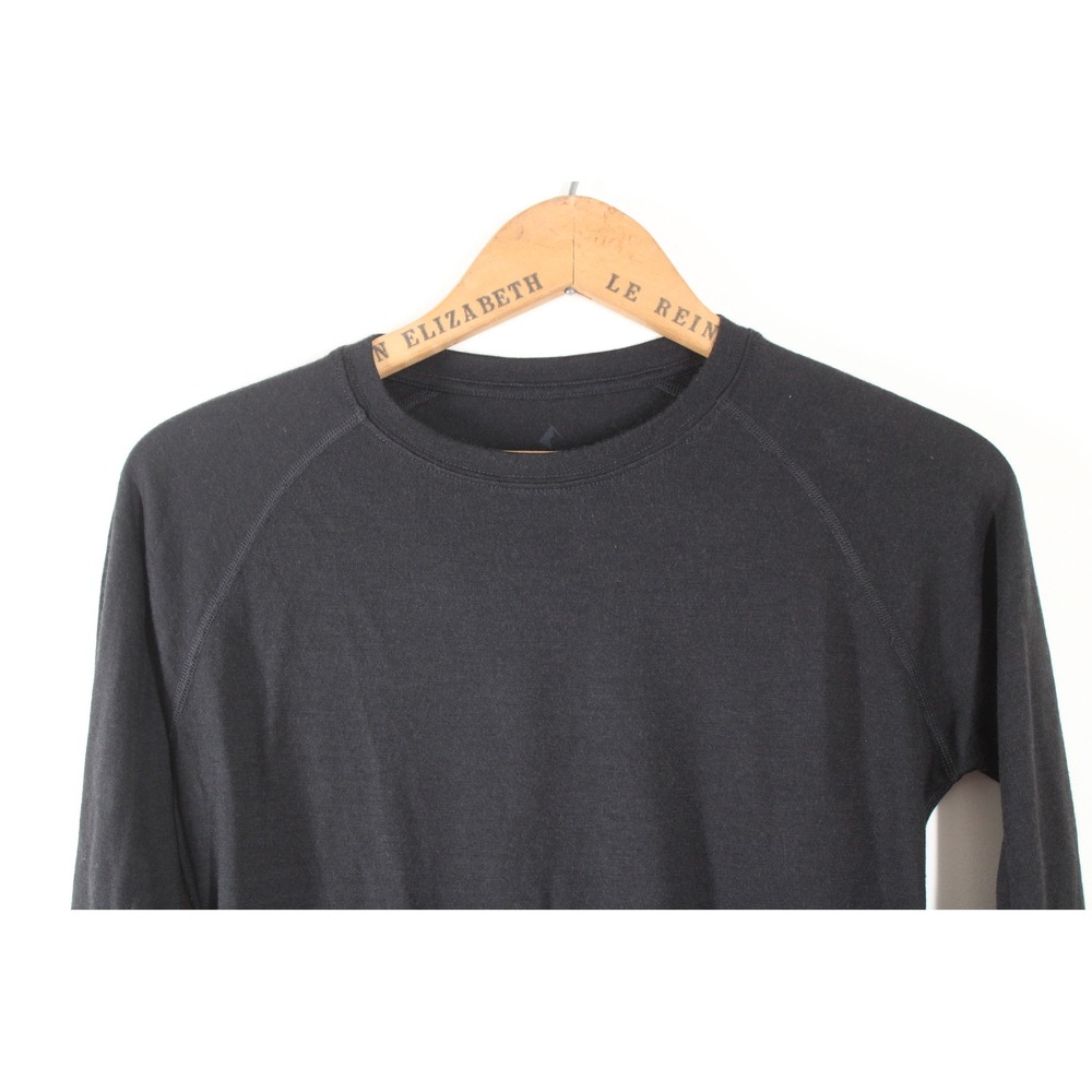 Ridge Merino XS Black Aspect Midwt Long Sleeve Wool Base Layer Top Thumbholes - Picture 2 of 9